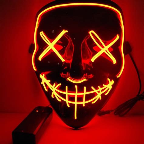 Halloween Scary Purge Costume Mask - Light Up LED Cosplay Creepy Masks | at Mighty Ape NZ