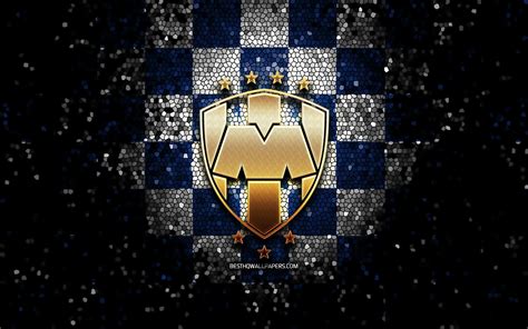 Download wallpapers Monterrey FC, glitter logo, Liga MX, blue white ...