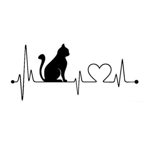 Cat Heart Beat Electrocardiogram Decal for the Cat Lovers Out | Etsy