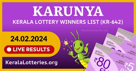 Karunya(KR-642) Kerala Lottery Result Today - 24.02.2024 (Download Official Result PDF)