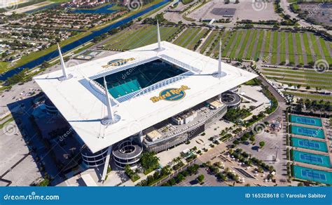 Aerial View, Drone Photography of Hard Rock Stadium of the Miami ...