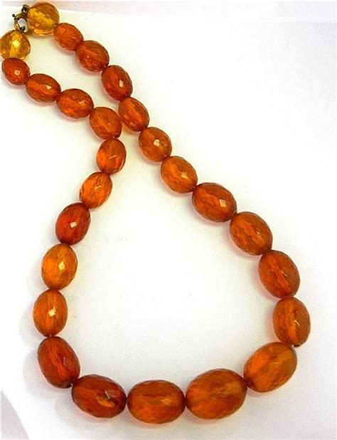 1930s Amber Facet Cut Bead Necklace - Necklace/Chain - Jewellery