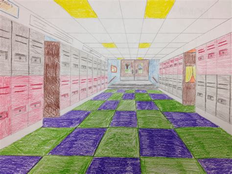 Jasmine's Art Blog: School Hallway Drawing