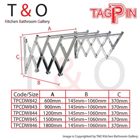 Wall Mounted Clothes Hanger (TPCDW840 Series) – T&O Kitchen Bathroom ...