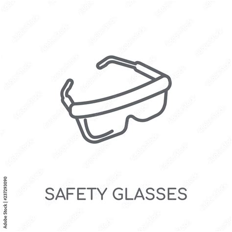 Safety glasses linear icon. Modern outline Safety glasses logo concept ...