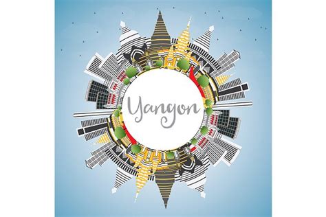 Yangon City skyline | Pre-Designed Photoshop Graphics ~ Creative Market