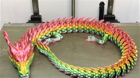 Rainbow Articulated Dragon 3D Print - YouTube