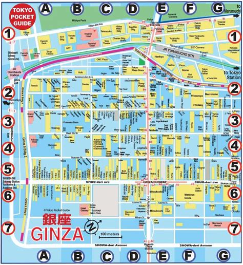 Ginza map in English for shopping, restaurants, tourist attractions and ...