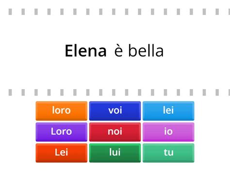 Italian subject Pronouns - Find the match