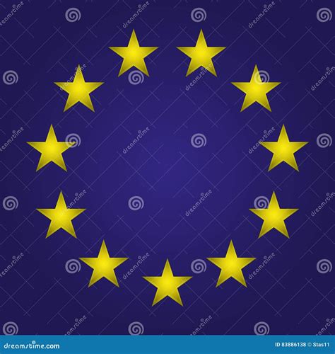 EU Flag. Stars on a Blue Background Stock Illustration - Illustration ...