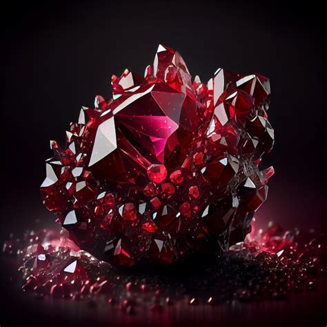 Premium Photo | Shiny crystal ruby gem isolated on black background natural precious mineral ...