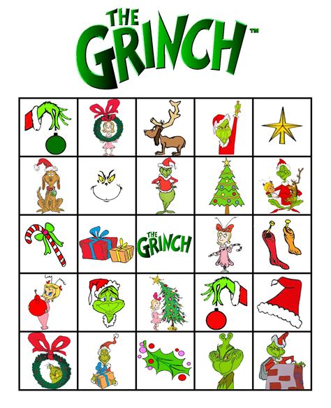 Free Printable Grinch Bingo! – Evening Notes | Grinch christmas party ...