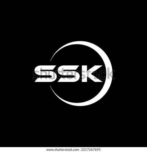 Ssk Letter Logo Design Black Background Stock Vector (Royalty Free) 2217267695 | Shutterstock