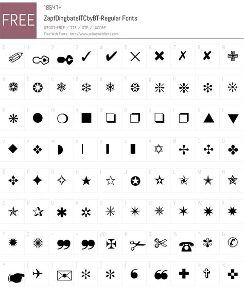 Zapf dingbats font - spluslasopa