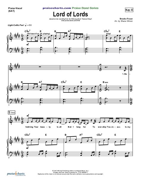 Lord Of Lords Sheet Music PDF (Hillsong Worship) - PraiseCharts