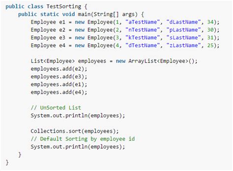 Java sort arraylist of objects - Comparable and Comparator example