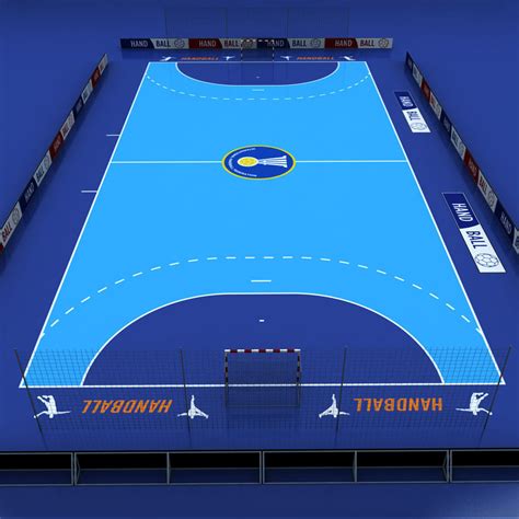 Handball court 3D Model Game ready .max .obj .3ds .fbx .mtl - CGTrader.com