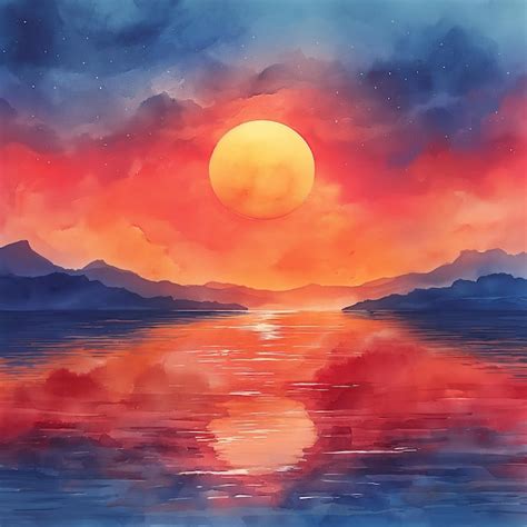 Premium Photo | Pastel Sunset Watercolor Background