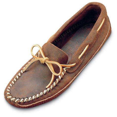 Men's Minnetonka Moccasins Ruff Leather Double Bottom Softsole Moc ...