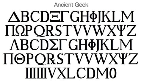 Ancient Geek Font | Roman fonts, Greek font, Greek letters font