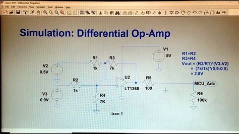 LT Spice- Opamp Differential Amplifier Simulation || Design & Simulation of Opamp Subtractor ...