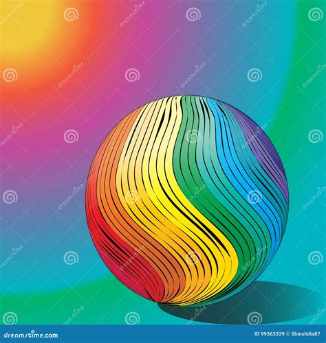 Ball in Rainbow Color on a Colorful Background Stock Vector ...