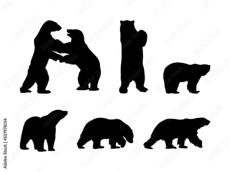 Polar Bear Silhouette Stock Vector | Adobe Stock