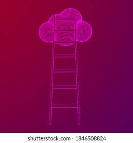 Concept Cloud Step Ladder Technology Wireframe Stock Illustration 1846508824 | Shutterstock