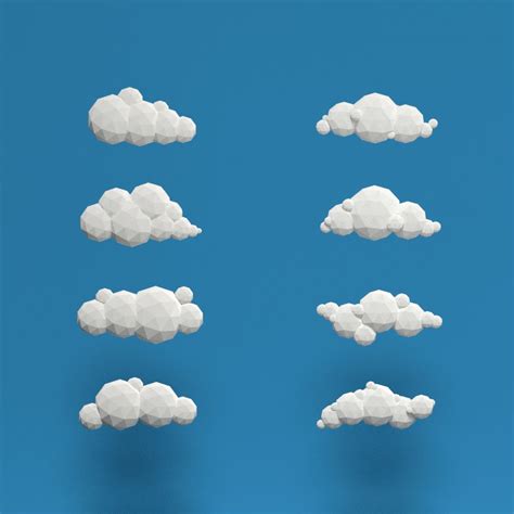 Low poly cloud set 48 3D Model $38 - .3ds .unknown .blend .dae .fbx .obj - Free3D