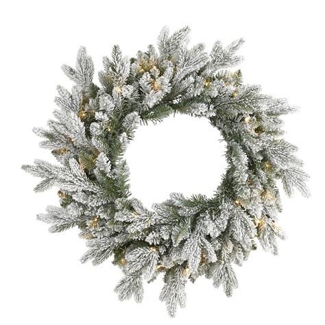 24" LED Flocked Artificial Christmas Wreath | Michaels