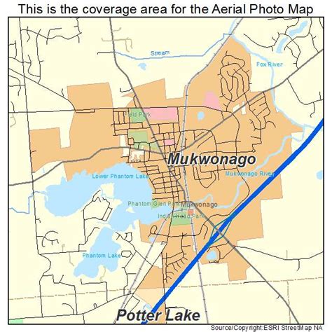 Aerial Photography Map of Mukwonago, WI Wisconsin