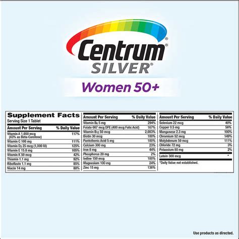 Centrum Silver Women 50+ Multivitamin Supplement Tablets 275 Count