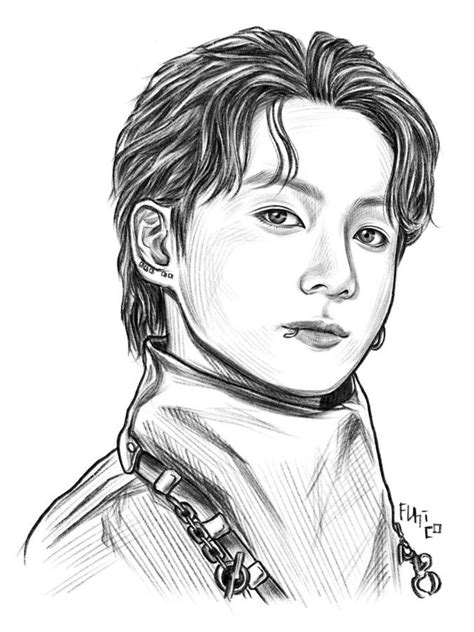 Bts Drawings, Jeon, Sketches, Soul, Male Sketch, Fan Art, Quick, Portrait Sketches, Birthday ...