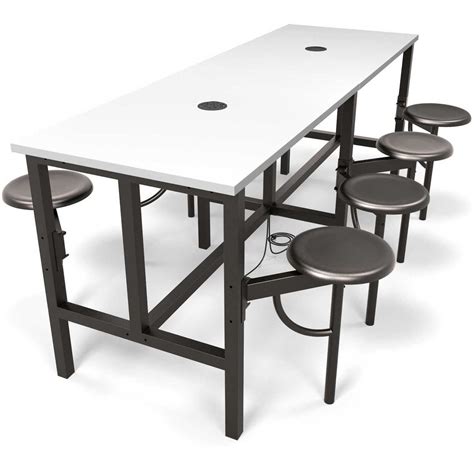 Tables | Collaboration Tables | OFM Endure Series Standing Height Table, 8 Seats, White Dry-E ...