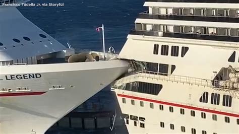 Carnival Glory cruise ship crashes into Carnival Legend while docking ...