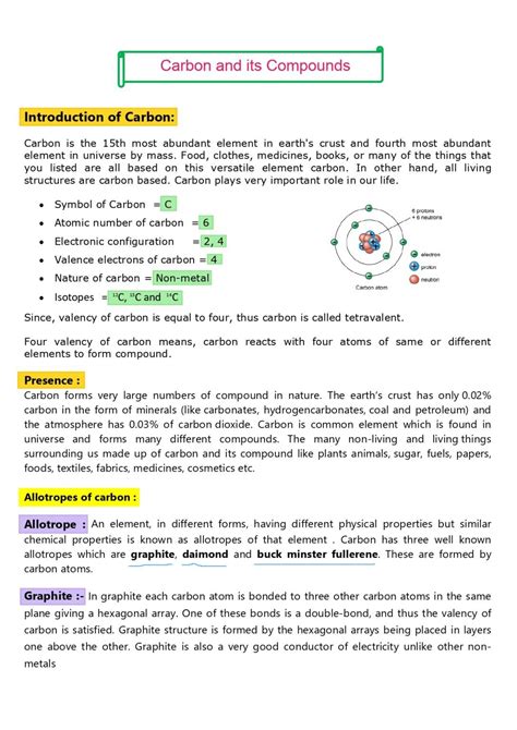 Class 10 Science Notes Chapter 4 Carbon and its Compounds – APEX CLASSES