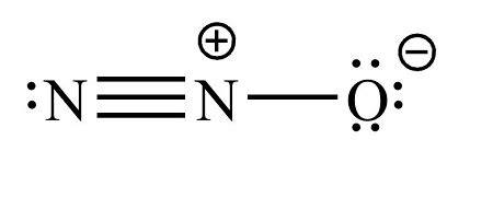 Write the Lewis structure for dinitrogen oxide. Include the 2 resonance ...