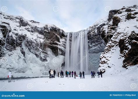 SKOGAFOSS/ICELAND - FEB 02 : View of Skogafoss Waterfall in Winter on ...