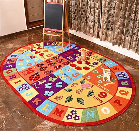 Numbers and Shapes Educational Area Rug 33 x 47 Kev & Cooper Playtime Collection ABC Toys ...