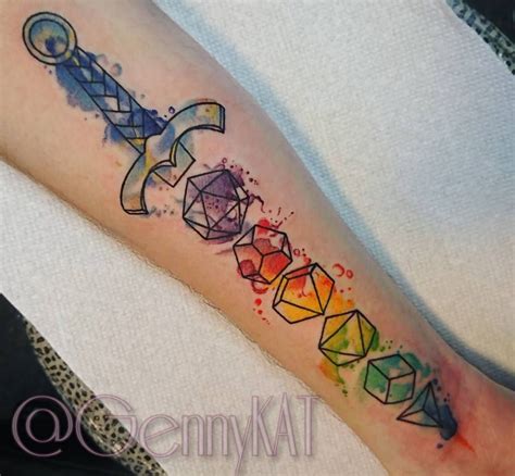 #dnd dice sword! So much fun! #dnddice #dicesword #sword #dndtattoo #swordtattoo #tattoos # ...