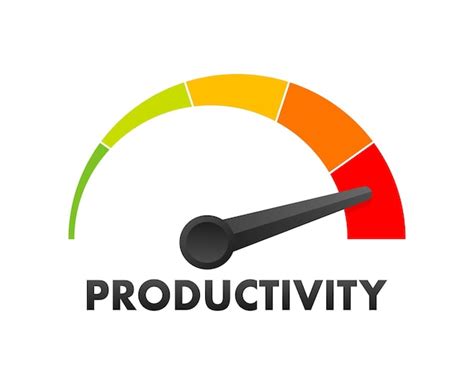 Premium Vector | Productivity icon on speedometer high productivity ...