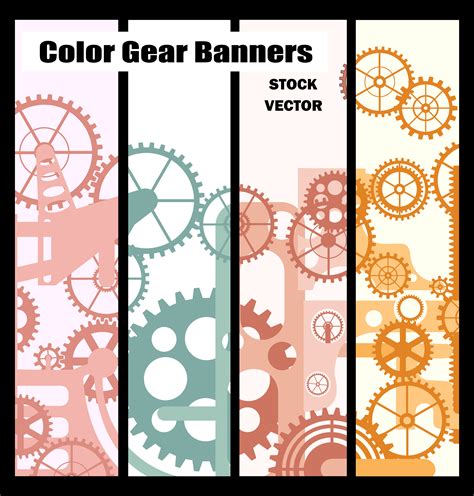 Banners with gears 492289 Vector Art at Vecteezy