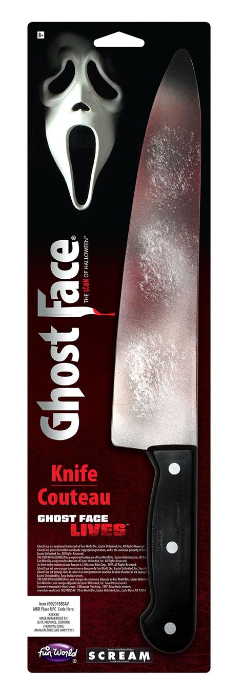 Ghostface Scream 15 Inch Bloody Butcher Knife - Screamers Costumes