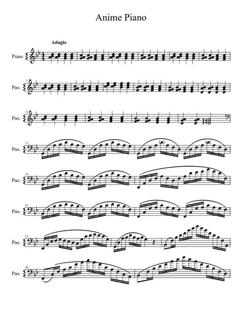 Anime Piano Sheet music | Download free in PDF or MIDI | Musescore.com