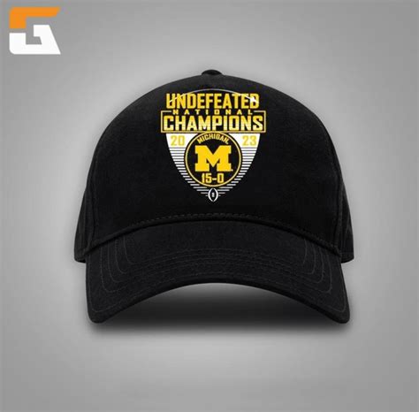 Michigan Wolverines College Football Playoff 2023 National Champions Undefeated 15-0 Classic Hat ...