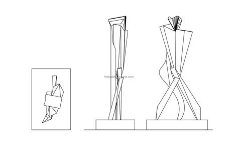 Modern Art Sculpture - Free CAD Drawings