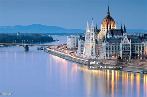 Parliament Building And The Danube River Budapest Hungary High-Res ...