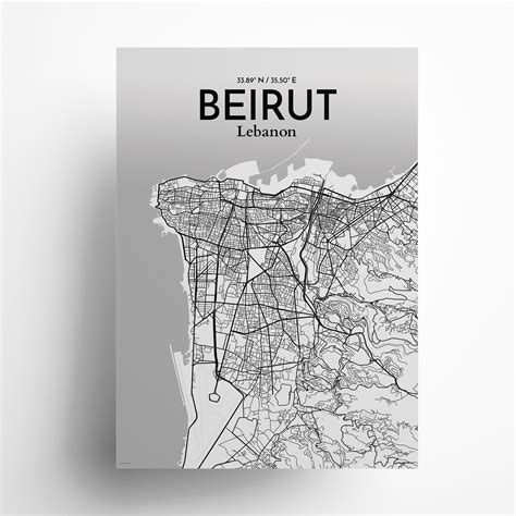 Beirut City Map, Art Print, Wall Decor - OurPoster.com