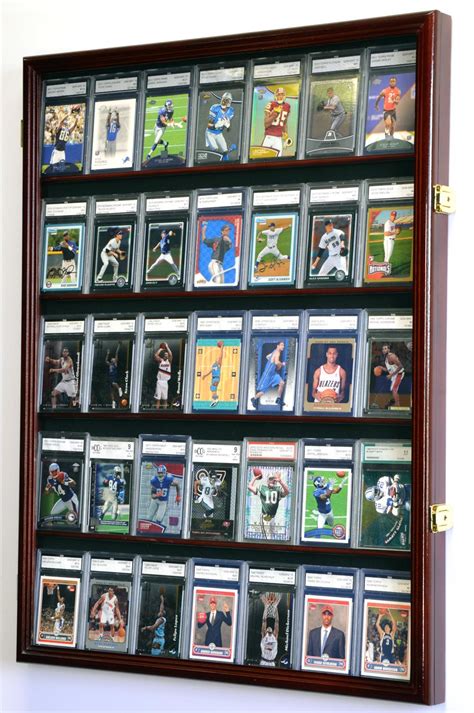 35 Graded/Slabbed Sports Card Display Case Wall Mount Cabinet ...