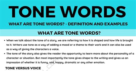 Tone Words: Definition and Useful Examples of Tone Words • 7ESL